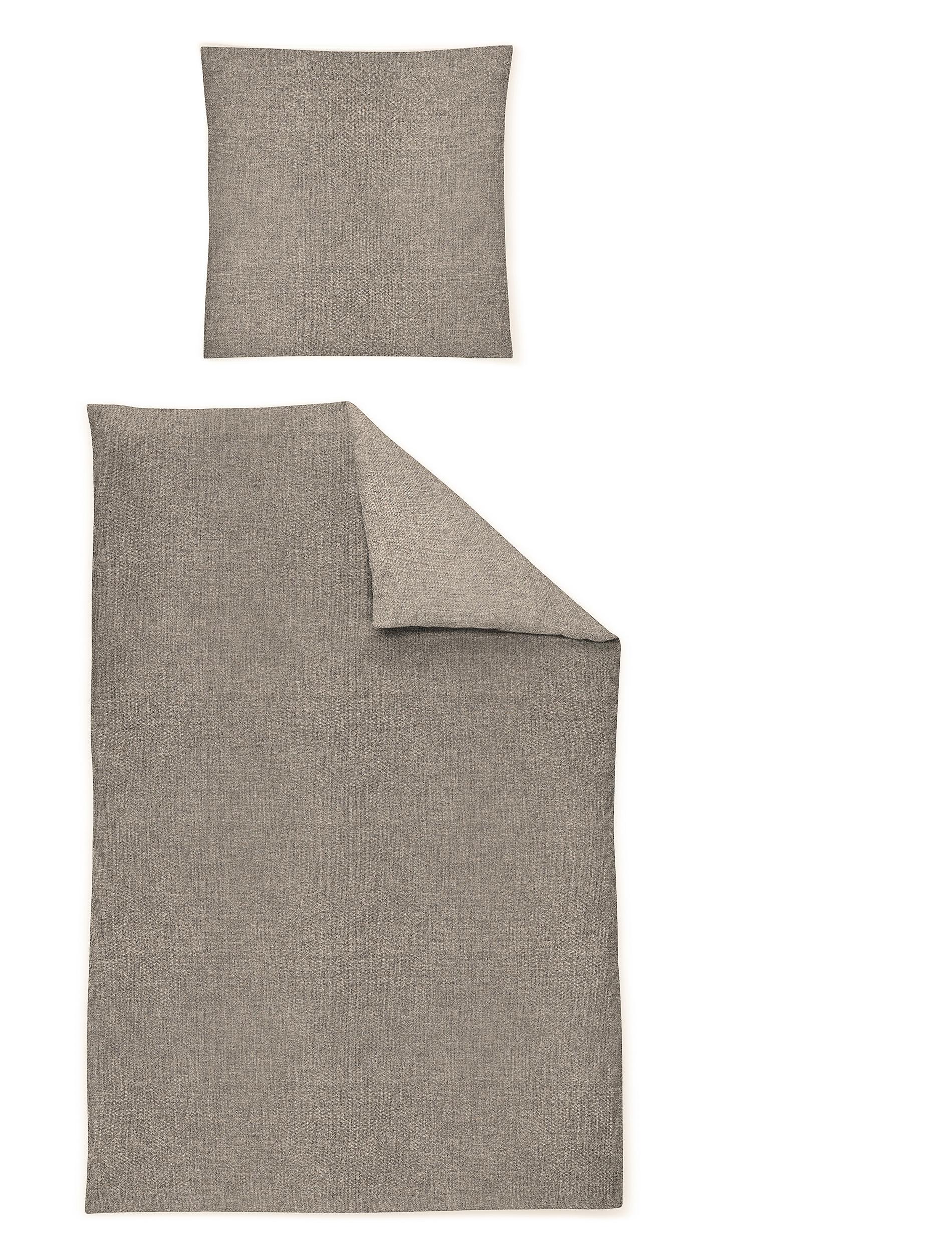 Irisette Flausch-Cotton Bettwäsche MINK ca. 155x220cm in Farbe silber