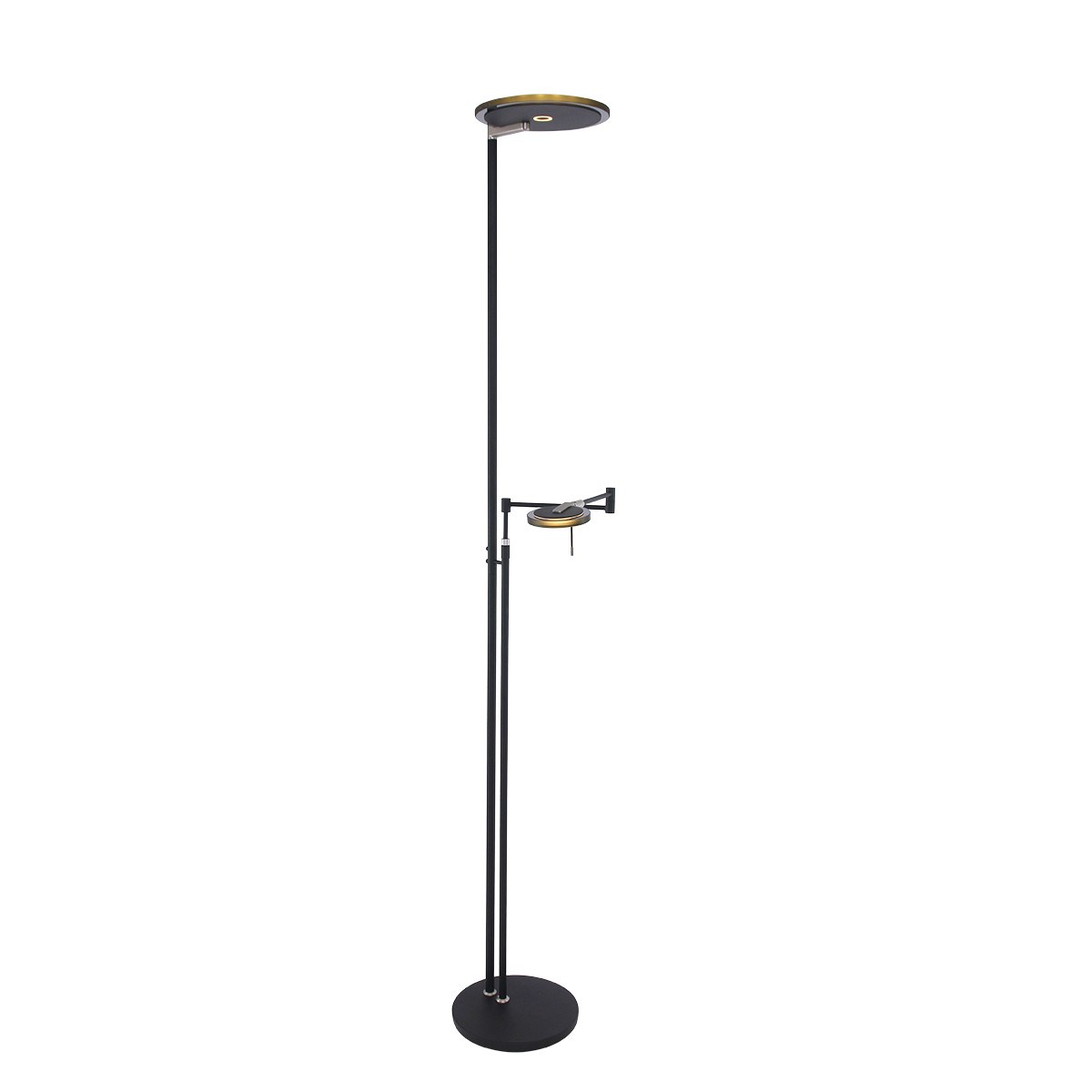 Steinhauer LED-Stehleuchte TUROUND 2-flammig in Farbe Schwarz/Rauchglas