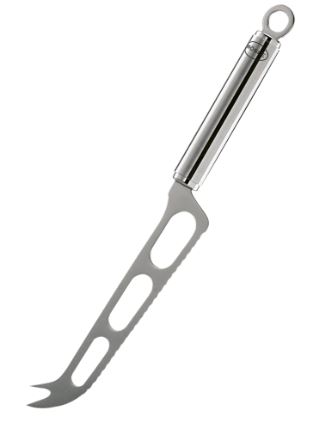 Rösle Käsemesser 28cm , Flaschenöffner, Rostfreier Stahl, Küchenwerkzeug, Schwarzsilber, Flaschenhaken