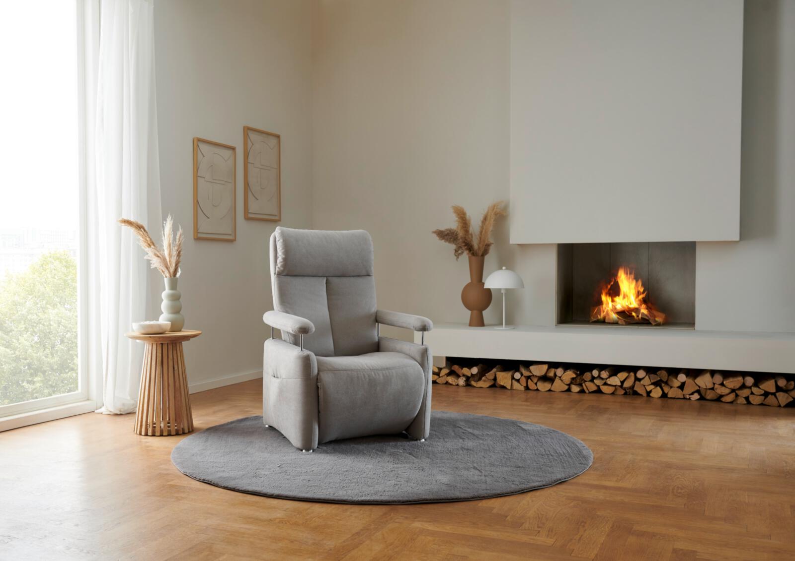 Polsteria Relaxsessel TIMELESS 1.0 COMFORT RELAXX in Olympia clean hellgrau