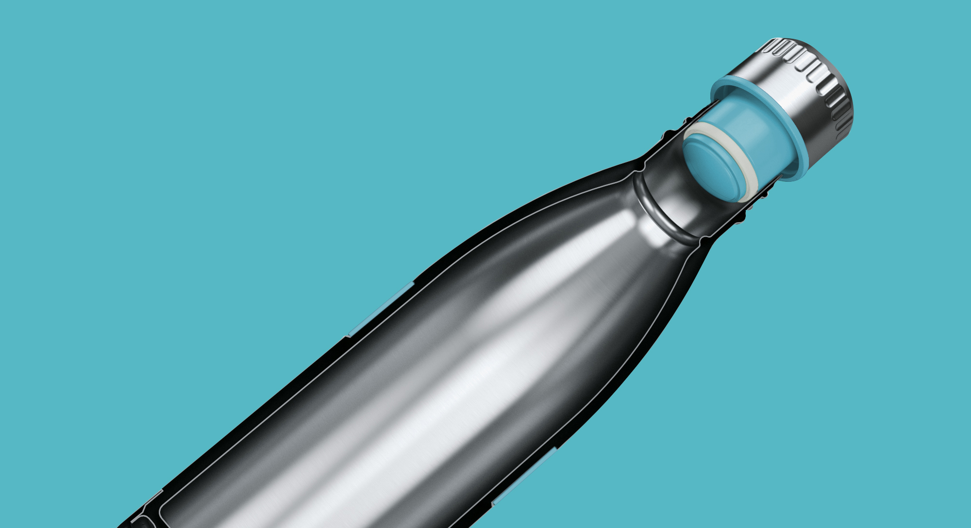 boddels Trinkflasche Twee 500ml in Türkisblau