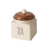 Boltze Vorratsdose Tea H:14 cm TEA in Materialmix creme natur