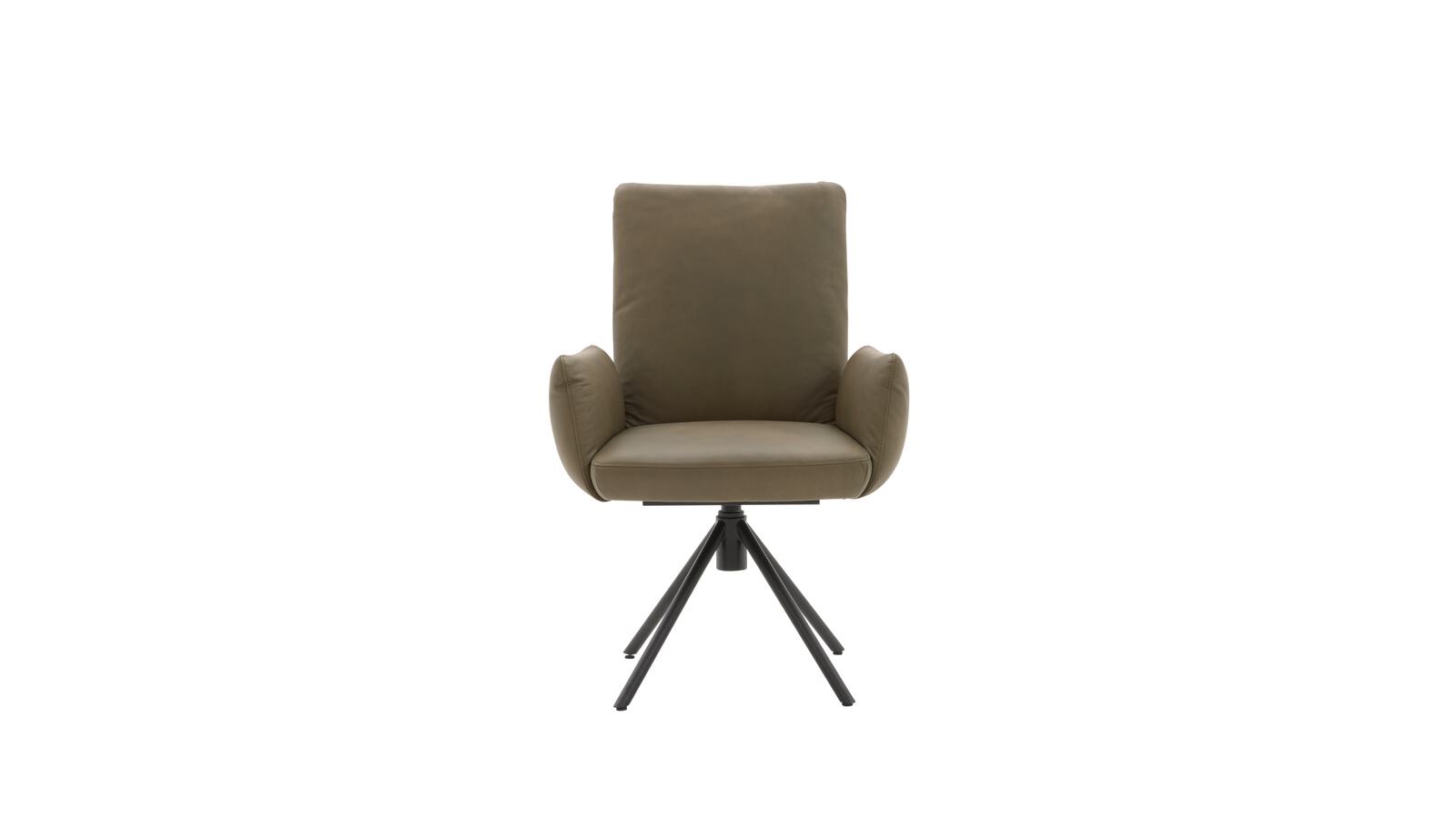 Interliving Armlehnstuhl IL 5504 in Leder oliv grün