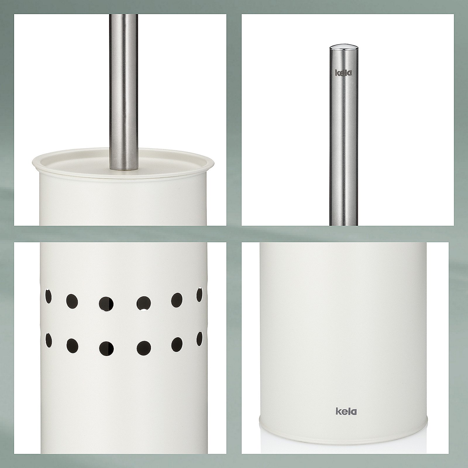 Kela WC-Garnitur LEO in Weiß, Pinsel, Gerät, Werkzeug