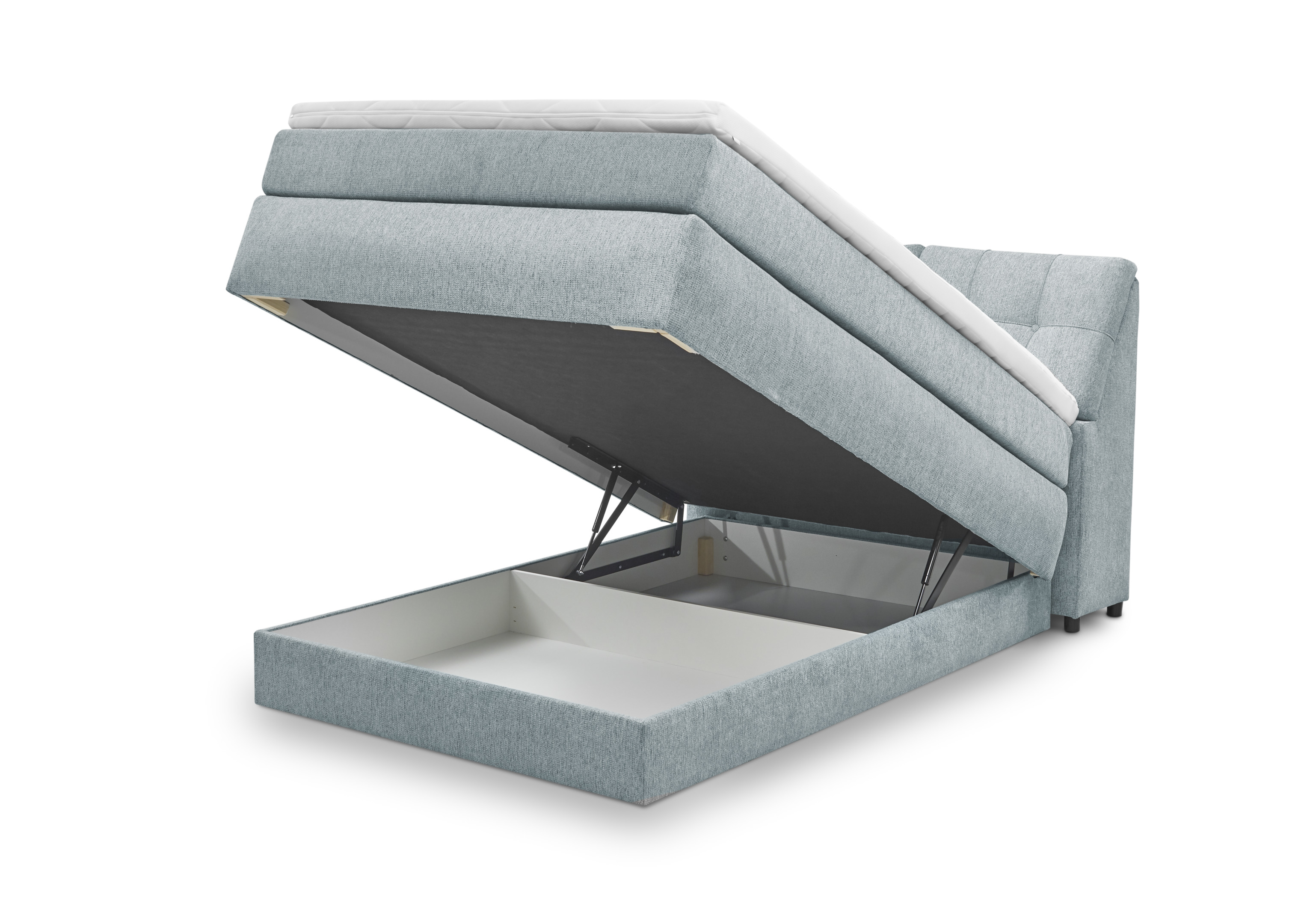 Set One by Musterring Boxspringbett FAIRFIELD ca. 140x200cm in Stoff Glow ice blue