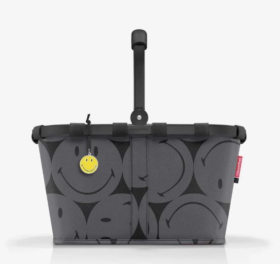 Reisenthel CARRYBAG in Farbe smiley grey, Einkaufskorb, Taschenkorb, Tragetasche, faltbar, Muster grau