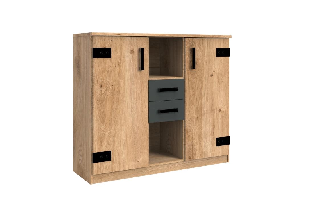 Wimex Highboard Liverpool, ca. 124 x 105 x 41 cm in Plankeneiche Nachbildung/graphit Wimex Highboard Liverpool, ca. 124 x 105 x 41 cm in Plankeneiche Nachbildung/graphit