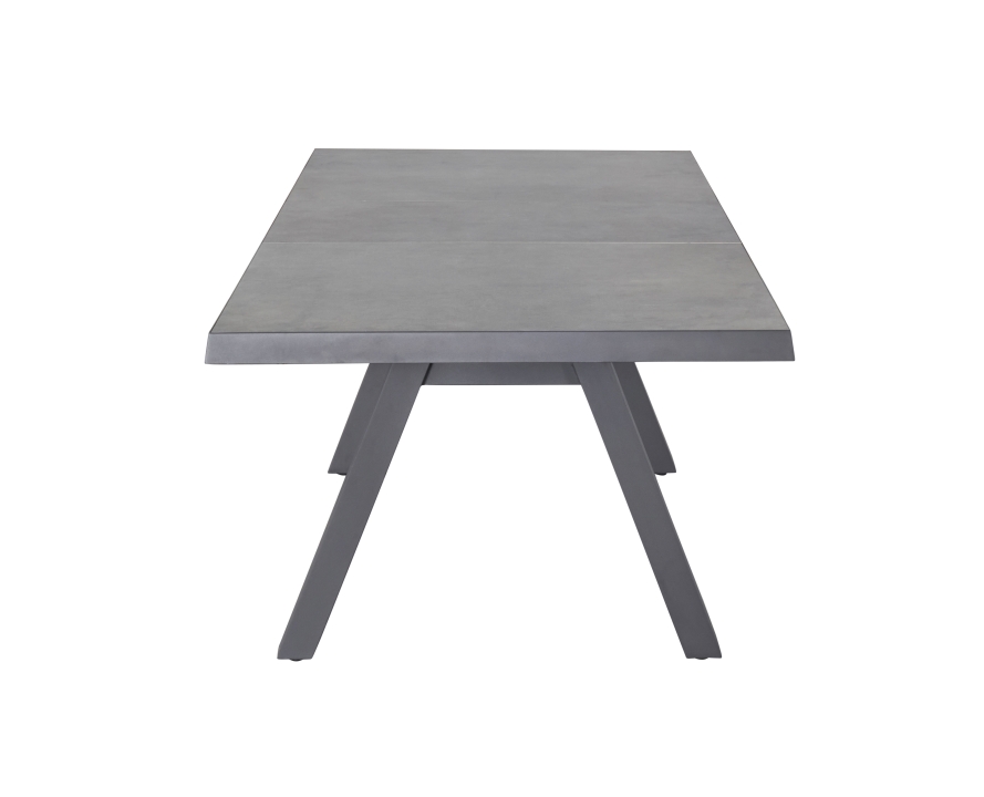 L.C. Wholesaler Ausziehtisch VIVERA ca. 160(210)x100cm in Keramik Betonoptik/Aluminium anthrazit, Kaffeetisch, Mobiliar, Tabelle, Esstisch