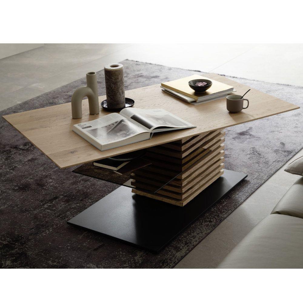 SCHÖNER WOHNEN-Kollektion Couchtisch YONNA ca. 120x45x70cm in Kerneiche natur gebürstet