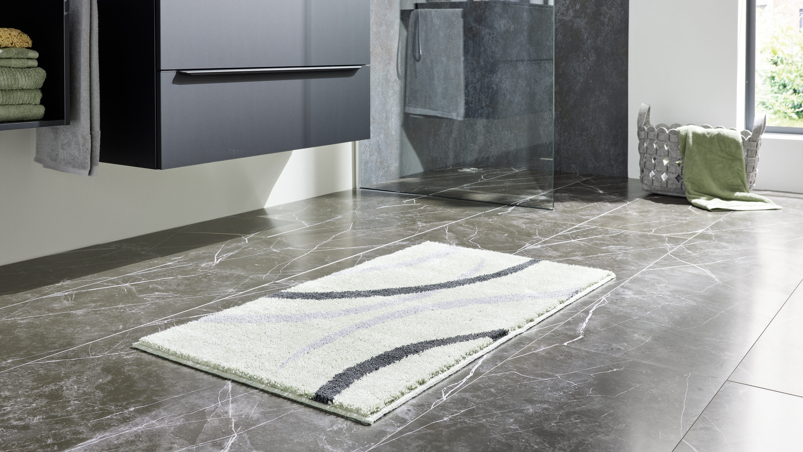 Interliving Badteppich IL-9111 ca. 60x90cm in Farbe jade