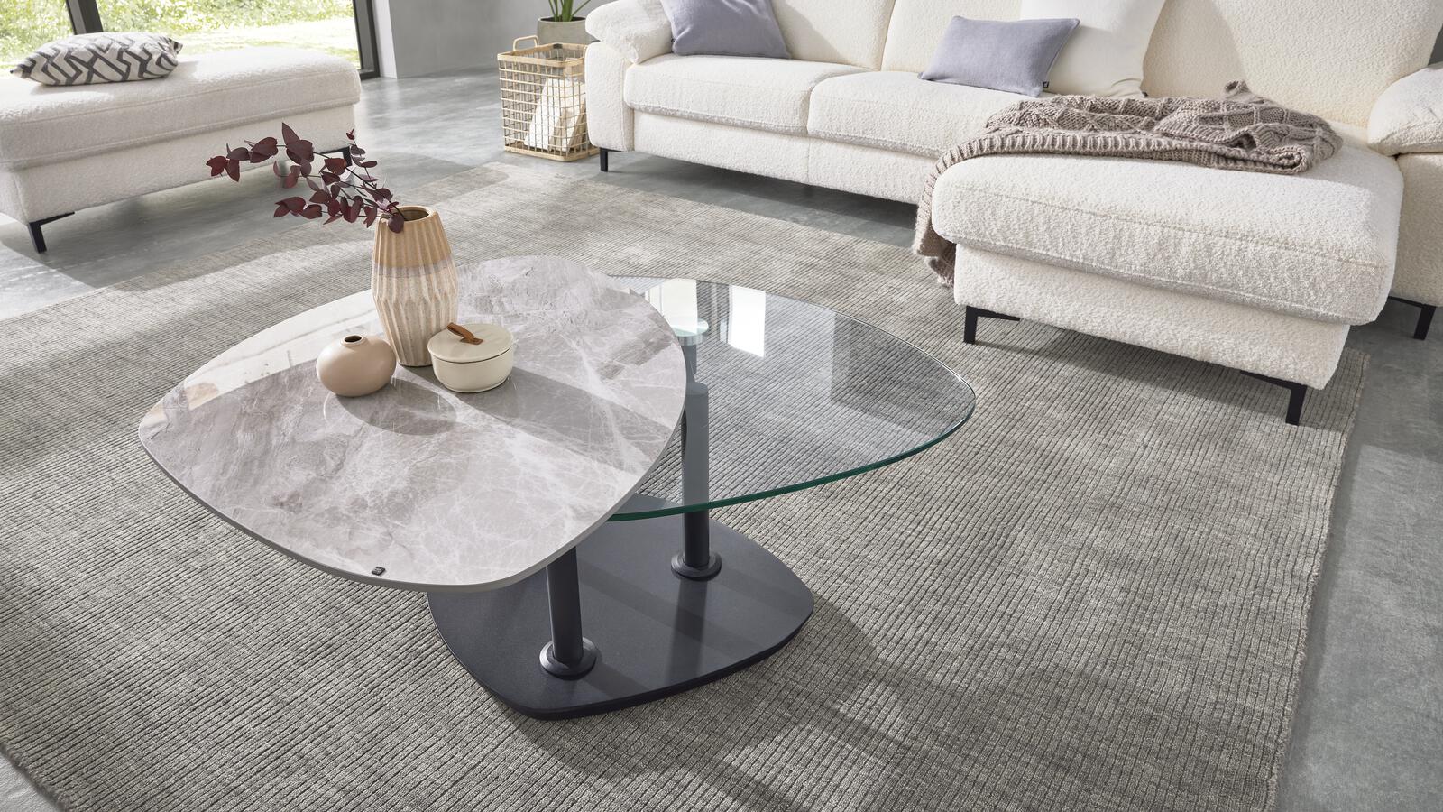 Interliving Couchtisch INTERLIVING 6219 in Grau Interliving Couchtisch IL 6219 in Keramik Marmoroptik Emperador