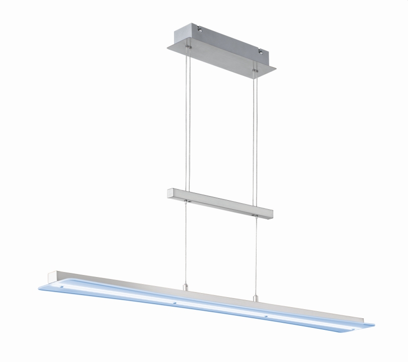 Reality Leuchten LED-Pendelleuchte SMASH in Nickel matt, Glas weiß