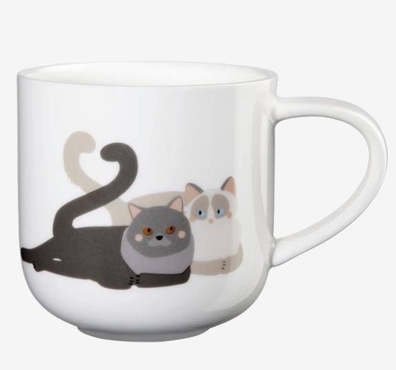 ASA Selection Henkelbecher COPPA in Farbe Motiv glänzend, Katzen, Becher, Tassenmotiv, Keramik, Farbige Katzen