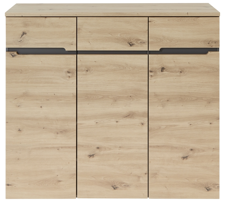 Schuhschrank MEMPHIS B/H/T ca. 120/107/38 cm in Holzfarben Innostyle Schuhschrank Memphis mit Front: Artisan Eiche MDF, Absetzung graphit