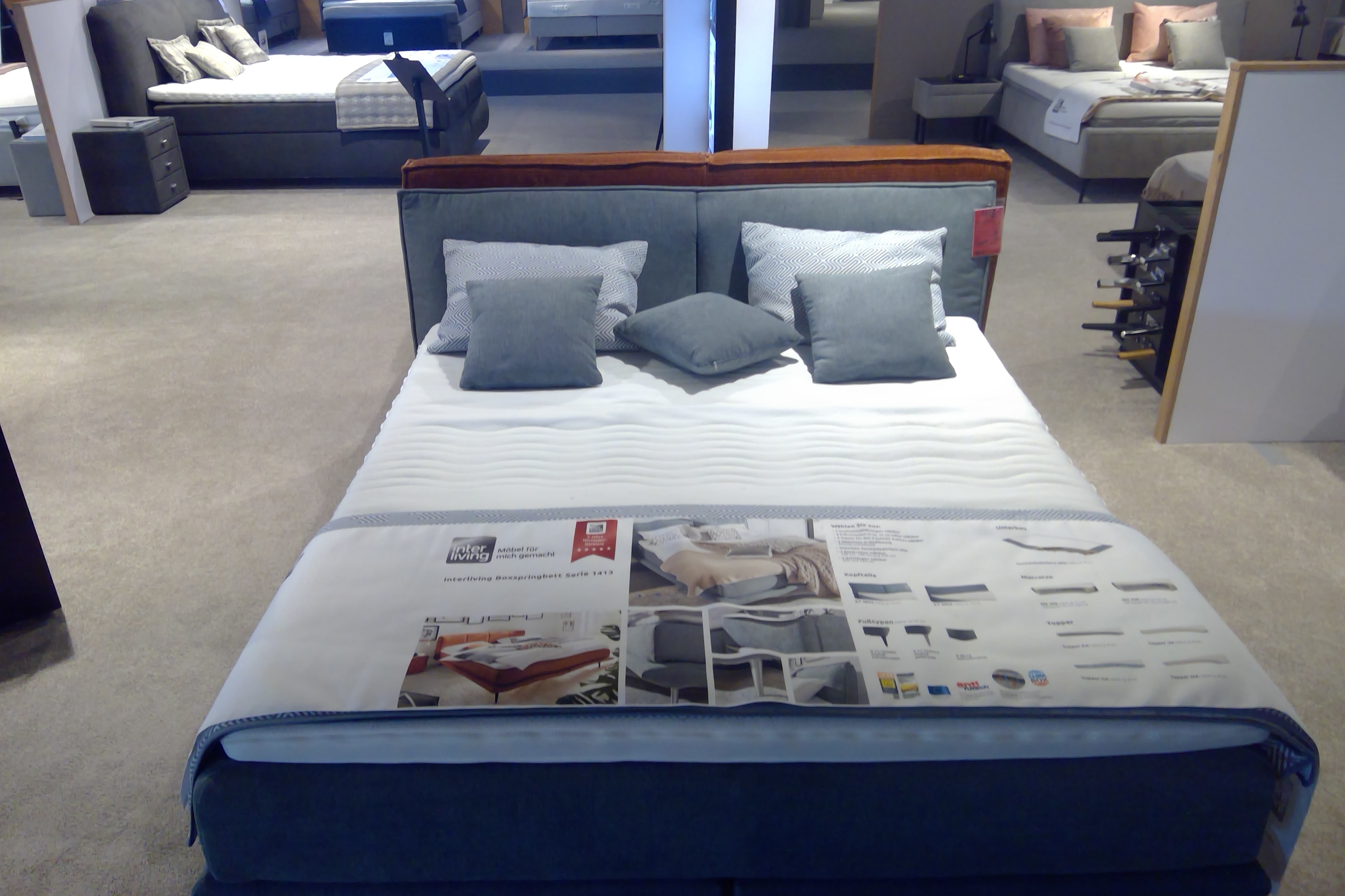 Interliving Boxspringbett IL 1413 ca. 180x200cm in Stoff Nele steel