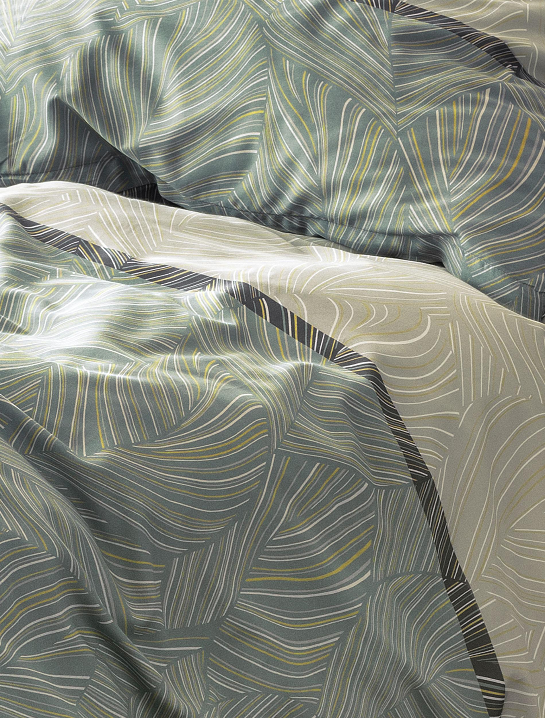 Irisette Mako-Satin Bettwäsche SKY ca. 155x220cm in Farbe salbei