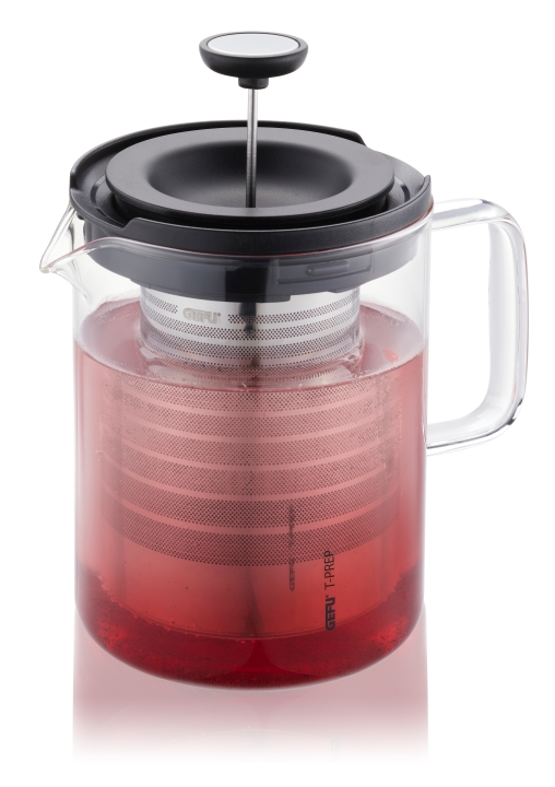 GEFU Teekanne T-PREP in Farbe schwarz/transparent