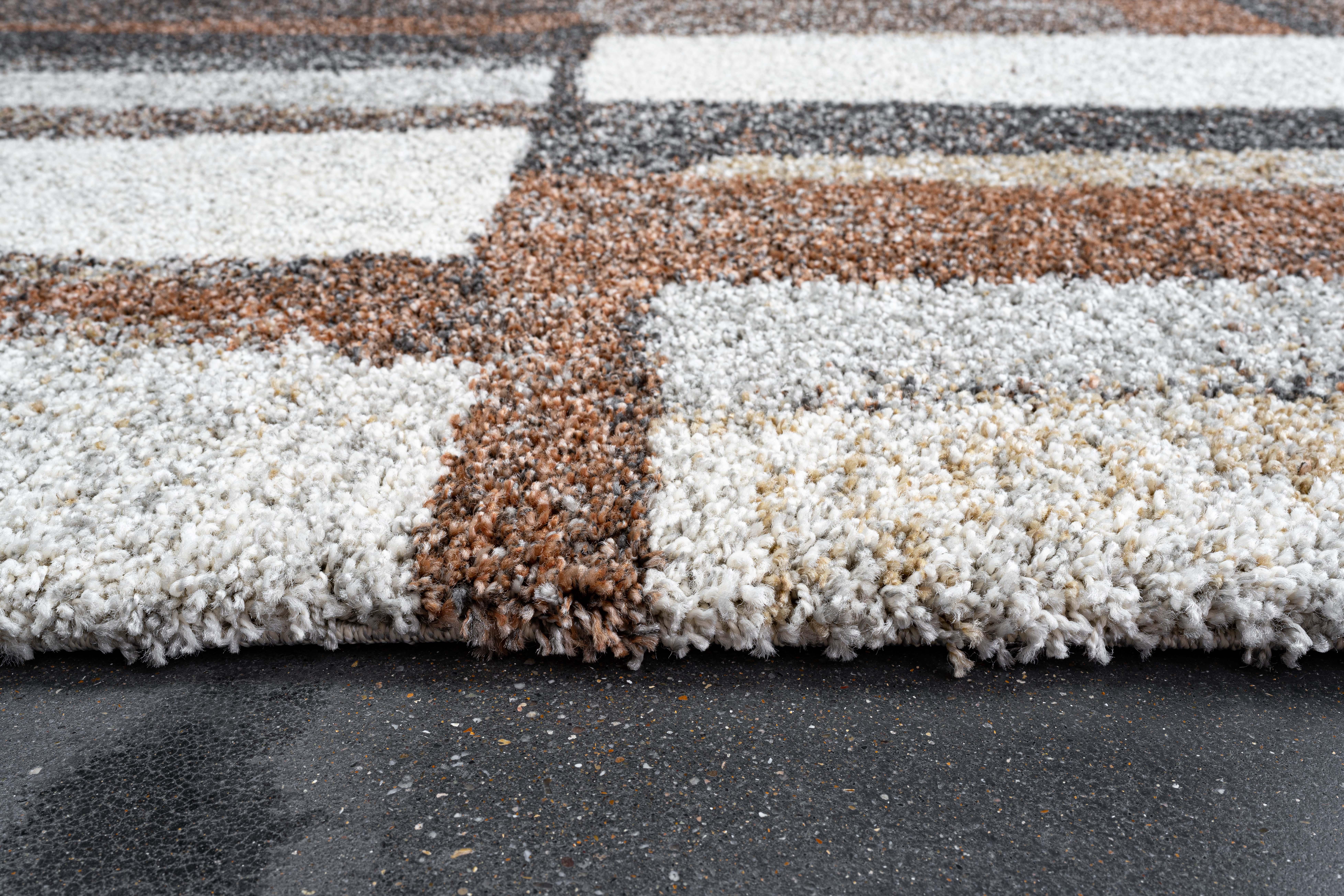 Modischer Mehari ca. 133x195cm in Farbe Weiß-Braun-Braun