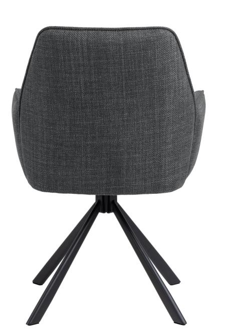 Esszimmerstuhl 4er-Set GLENDA in Stoff Basel 19 dunkelgrau, Kissen, Dekoration für Zuhause, Mobiliar, Stuhl