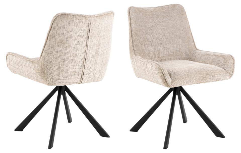 Esszimmerstuhl EDDIE in Stoff Juto Beige 4
