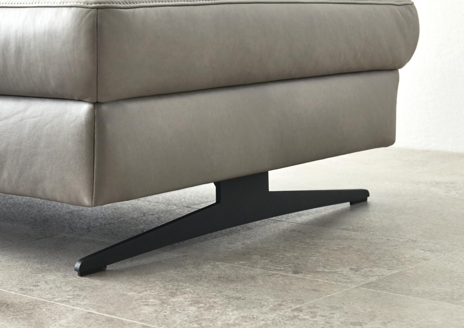 Himolla Sofa 2-sitzig 1183 366 E42 Grau, Sessel, Sofa, Leder, Metallbein, grau