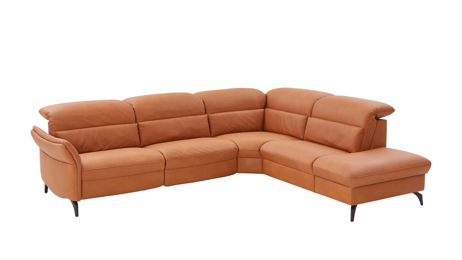 Comfortmaster Rundecke SPEKTRA ca. 304x255cm in Leder Lonlife Rustika honig