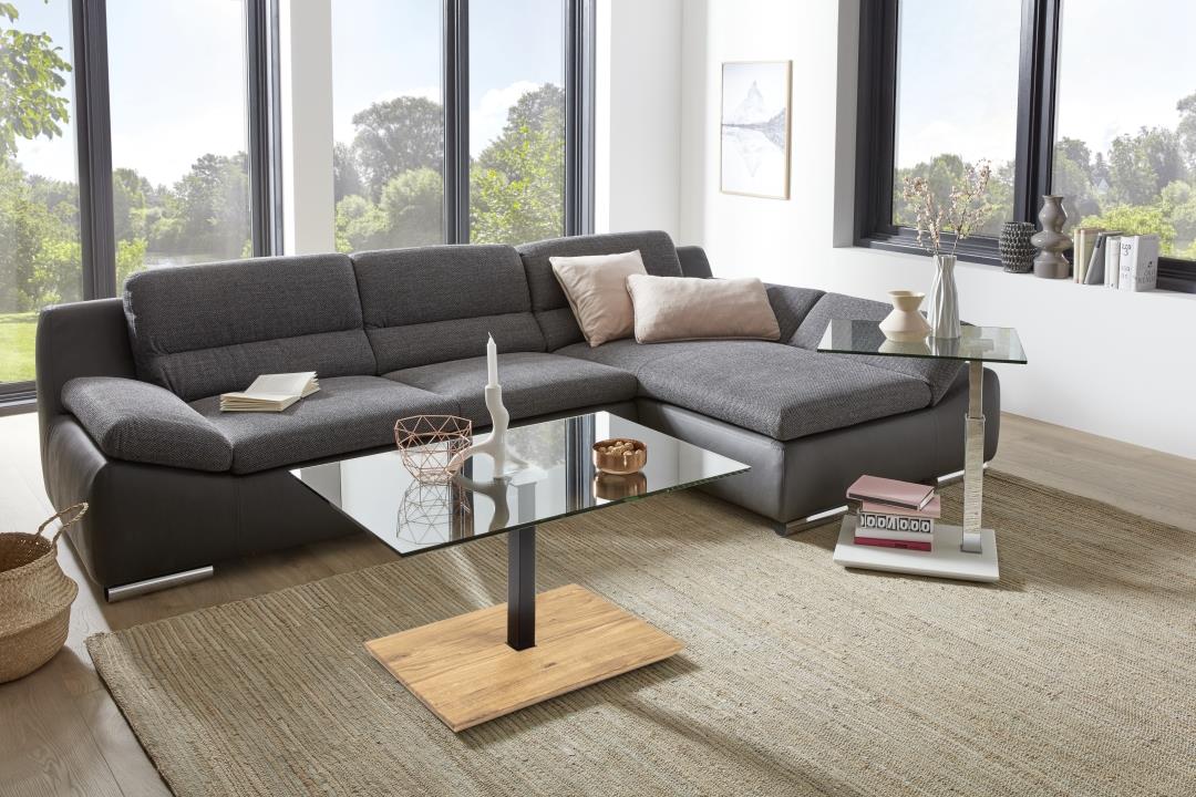 Vierhaus Couchtisch höhenverstellbar, ca. 90 x 60 x 47 - 65 cm in Wildeiche geölt