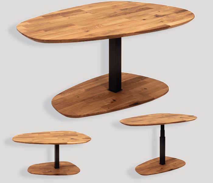 Vierhaus Couchtisch ca. 95x65cm in wildeiche geölt/Lift-CT, Platte Wildeiche, holz, tisch, beistelltisch, holzoberfläche, metallbeine