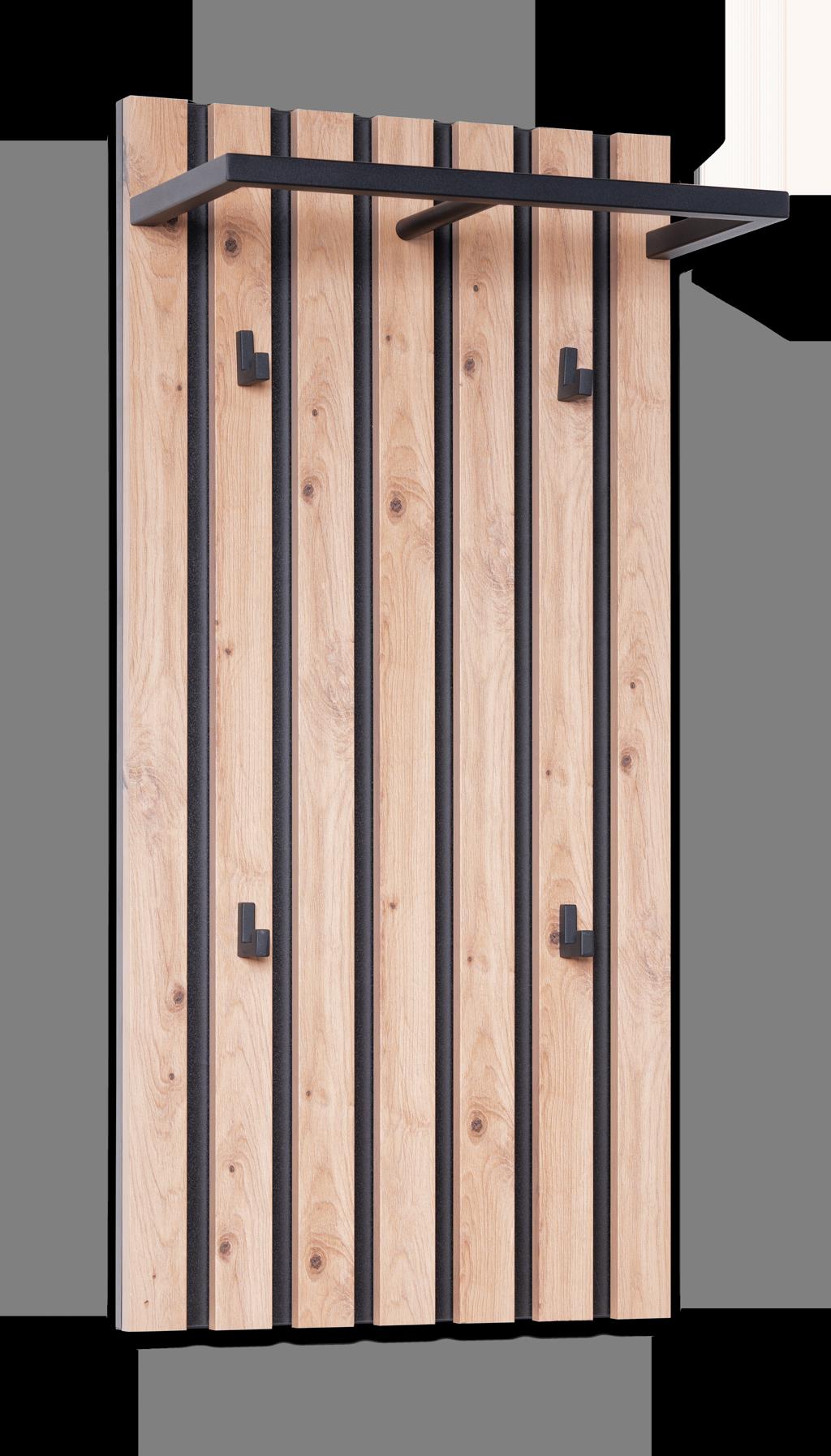Wandgarderobe TIP in Holzfarben M2 Kollektion Wandgarderobe in Artisaneiche Dekor