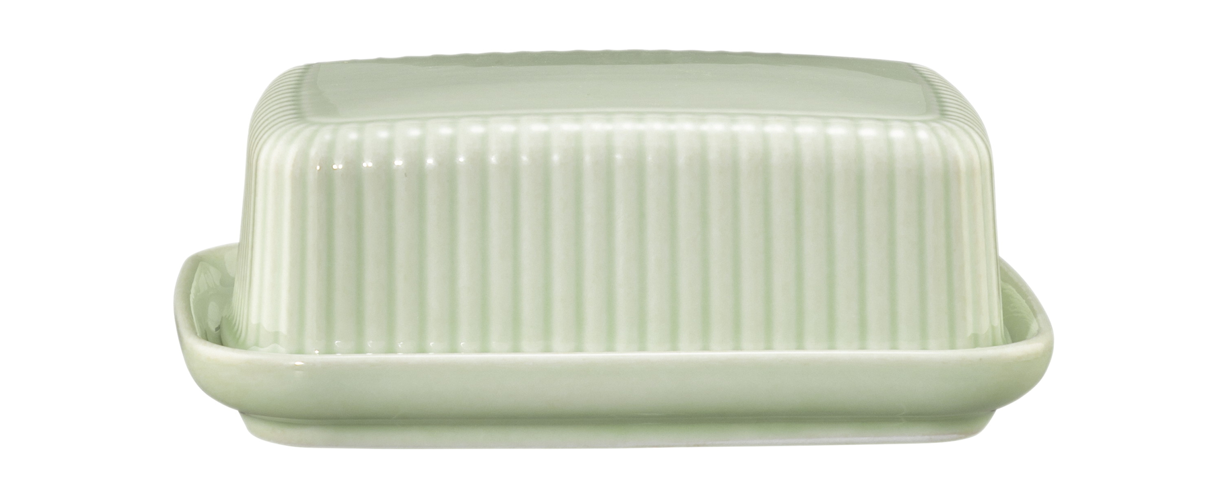 Seltmann Weiden Butterdose 250 g Amina 3 Seladon , Butterteller, Grün, gerippt, Keramik, Butterdeckel