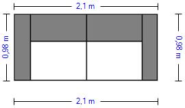 Fenster, Doppelfenster, zwei Scheiben, 2,1 m breit, 0,98 m hoch