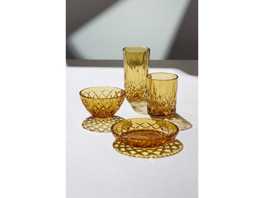 Lyngby Glas Schale 12 cm in Farbe amber