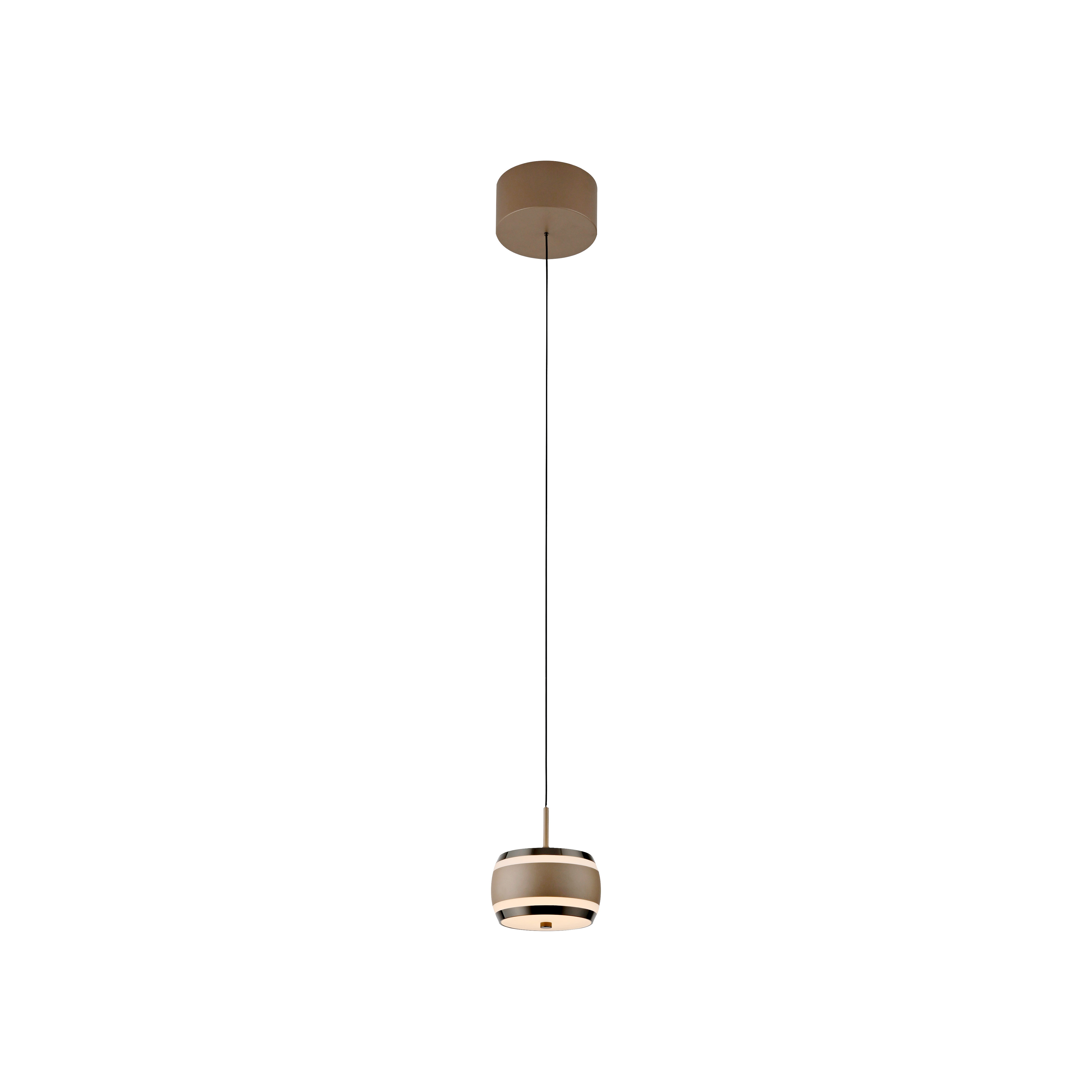 Paul Neuhaus LED-Pendelleuchte PURE FALLING RINGS 1-flammig in Farbe bronce/dark chrome, hängelampe, pendel, leuchte, metall, bronze