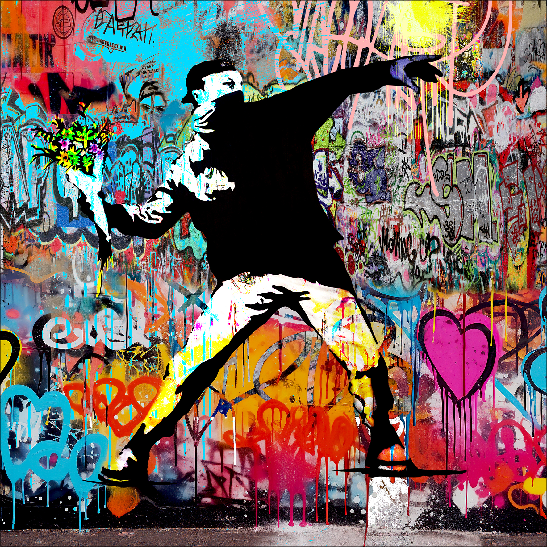 PRO ART Glas-Art 50x50cm Graffiti Protest