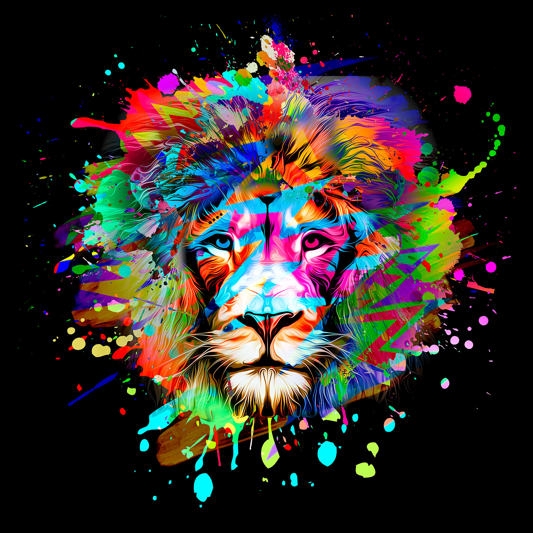 PRO ART Canvas-Art Junges Wohnen 40x40cm Colorful Lion Head III PRO ART Canvas-Art Junges Wohnen 40x40cm Colorful Lion Head III