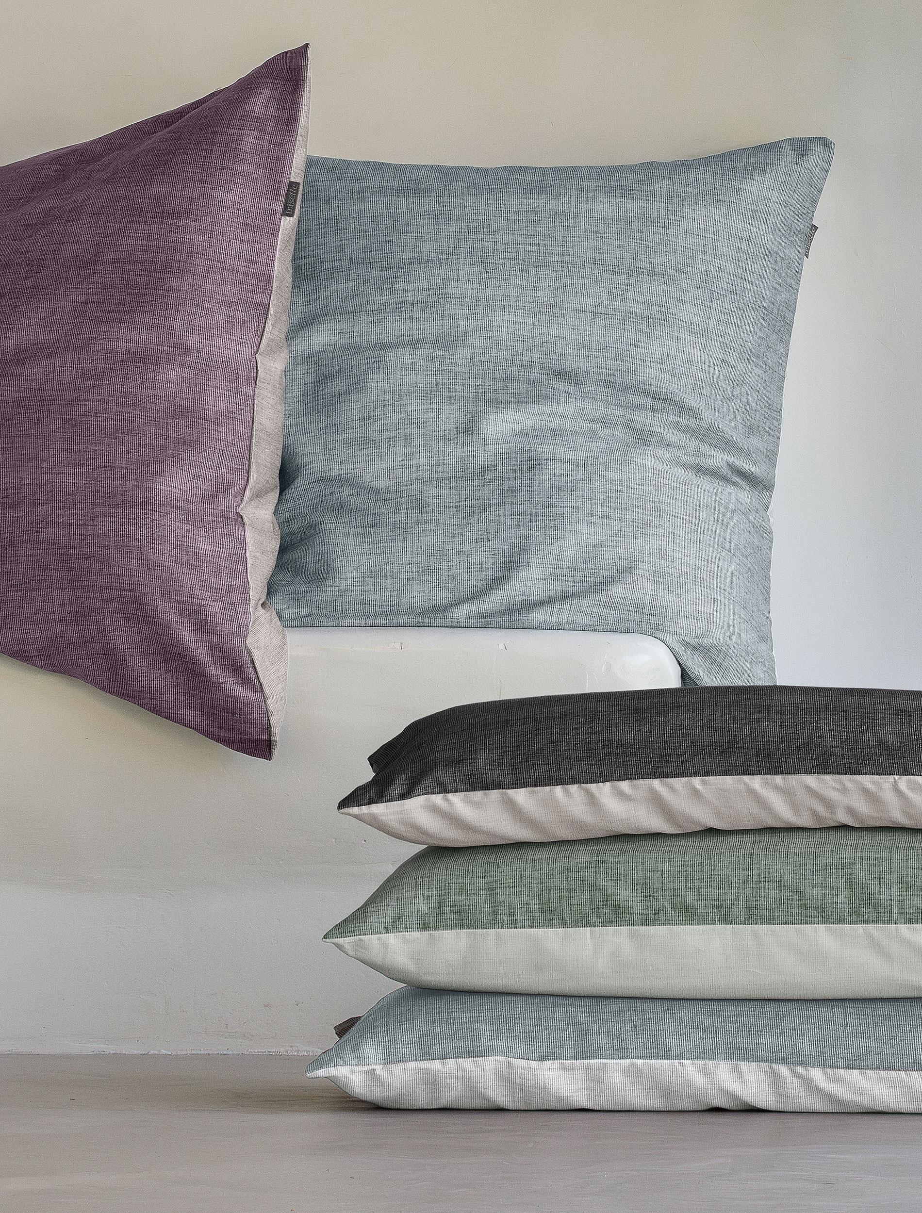 Irisette Mako-Satin Bettwäsche WAVE-HK ca. 155x220cm in Farbe blau, Kissen, Dekoration für Zuhause, Leinen