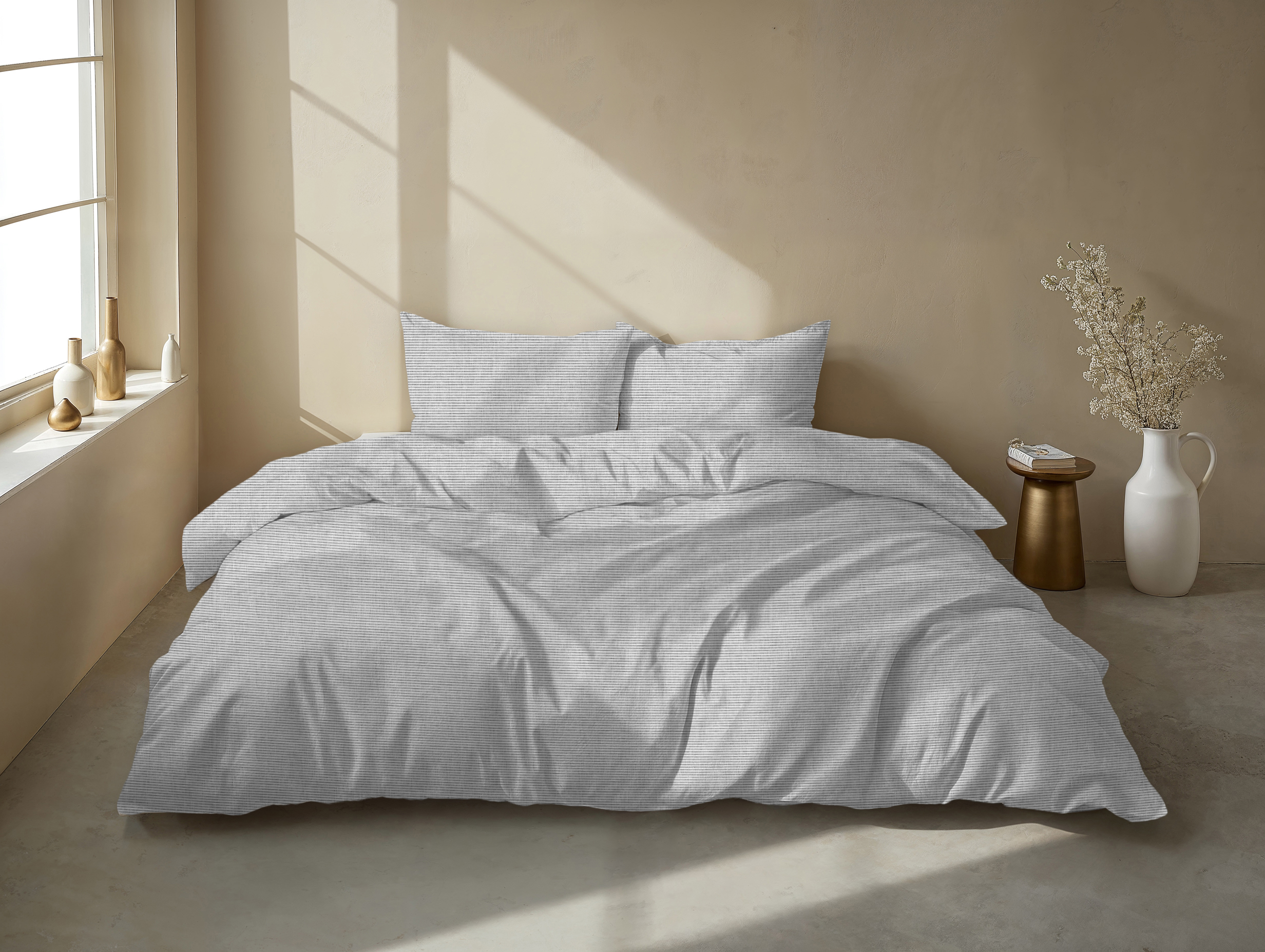 Heckettlane Bettwäsche ca. 135x200cm in Farbe Dove-Grey, Kissen, Dekoration für Zuhause, Mobiliar, Kopfkissen, Bett