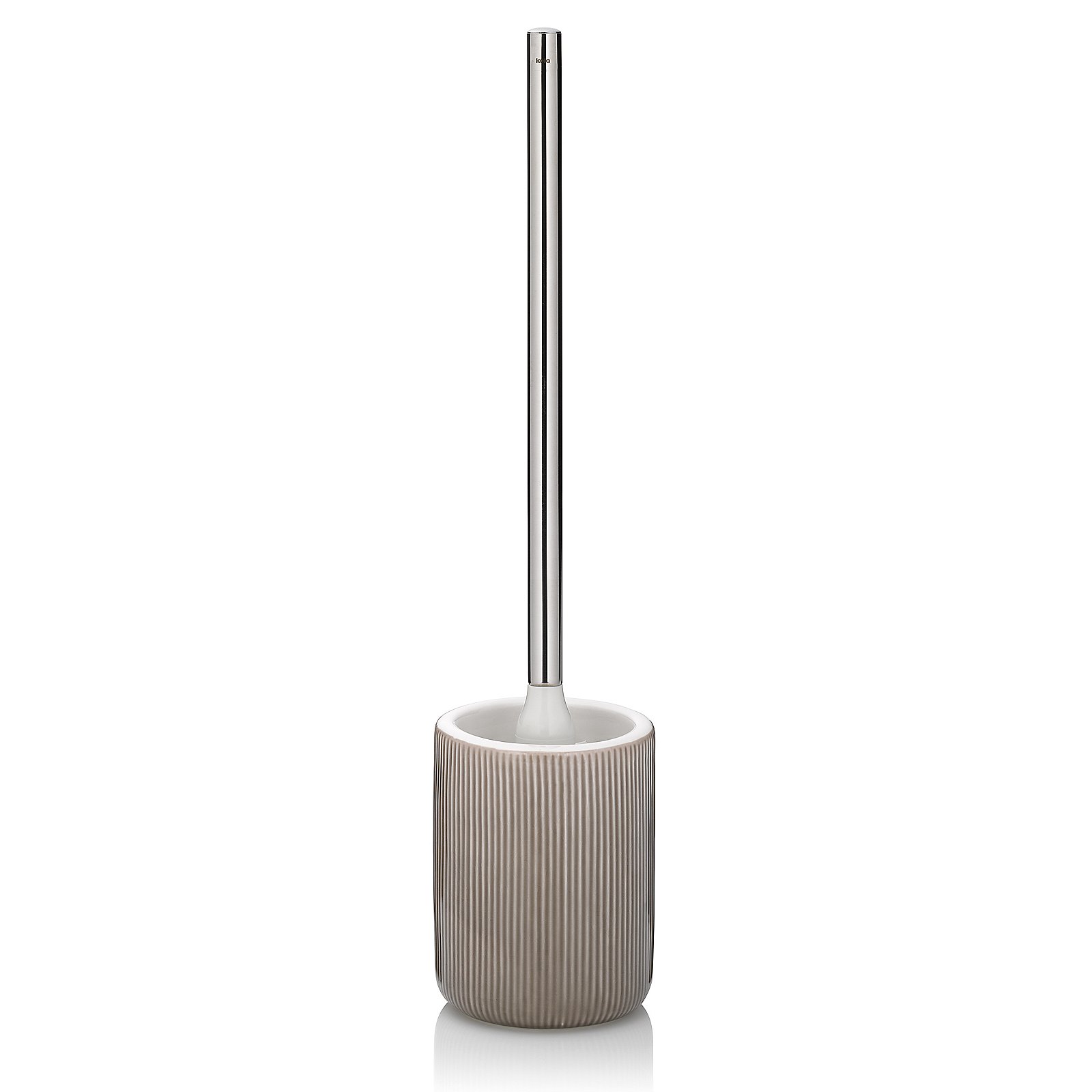 Kela WC-Garnitur Ava Keramik Grau, Toilet Brush, Ceramic Holder, Metal Rod, Beige Ribbed, Bathroom Accessory, Toilettenpapierhalter?, Tollpfeife, Toilet brush, Bodentülle, Bodenständer