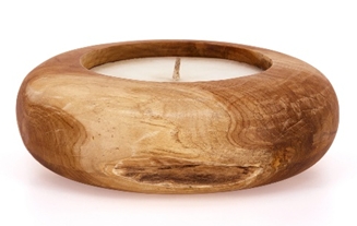 Outdoor-Kerze Capetown Medium  in Teak-Wurzelholz 800, Holzring, Holzkerze, Teelichthalter, Holzdekoration, Runder Holzring