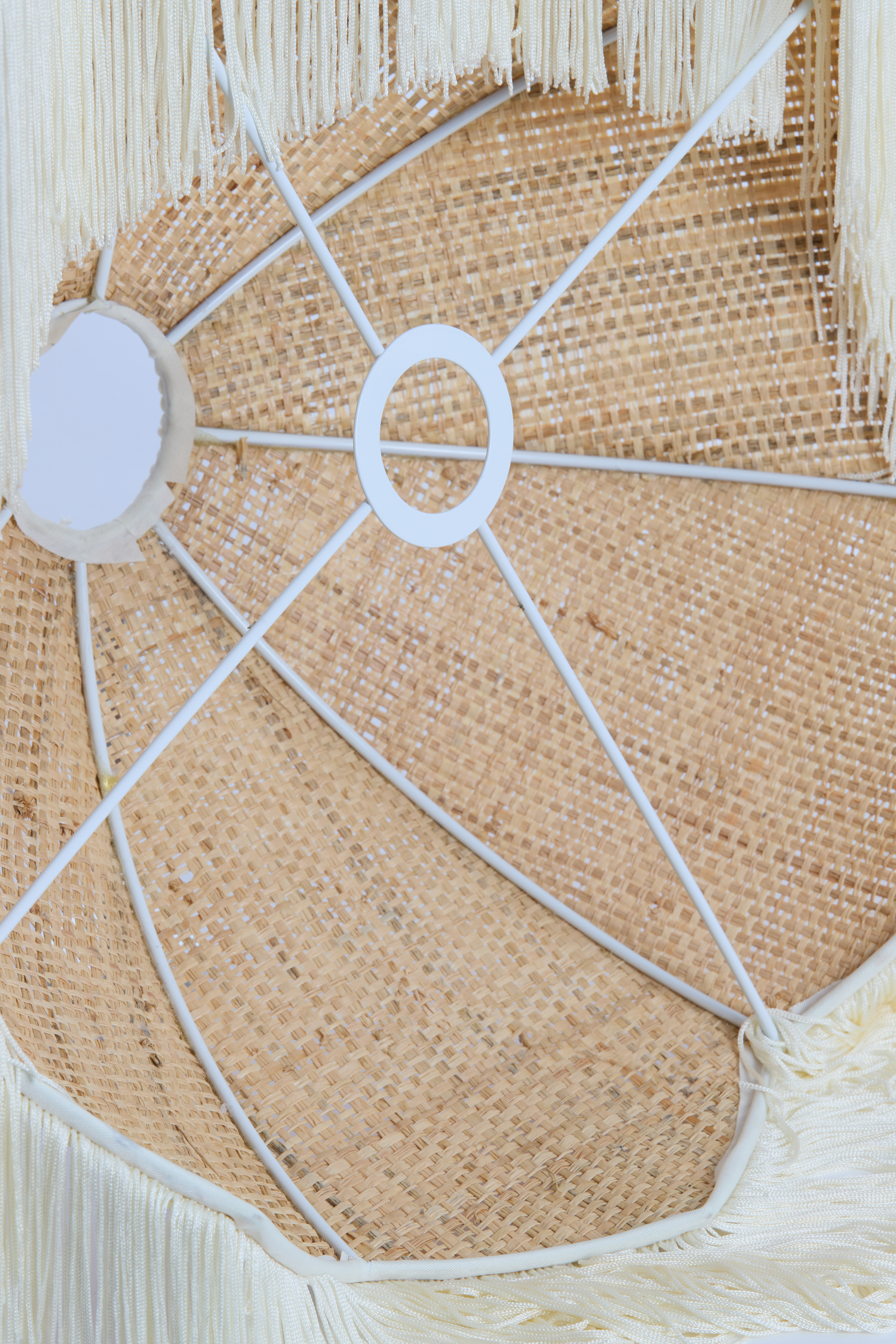 Lampenschirm Durchm. 45x35,5cm in Raffia natural+cream