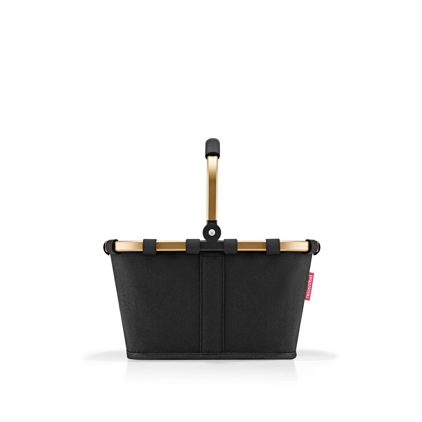 Reisenthel CARRYBAG XS in Farbe onyx gold, Korb, Tasche, Holzrahmen, Griff, schwarz