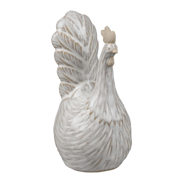 Gasper Porzellan Hahn PETER, in Farbe Weiß, Huhn, Porzellan, Statue, weiß, Tierfigur