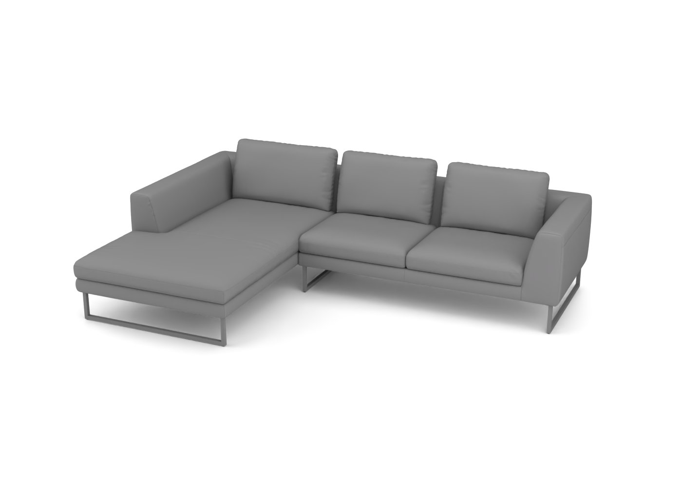 Ecksofa, Wohnzimmer, Sofa, Grau, Lederoptik