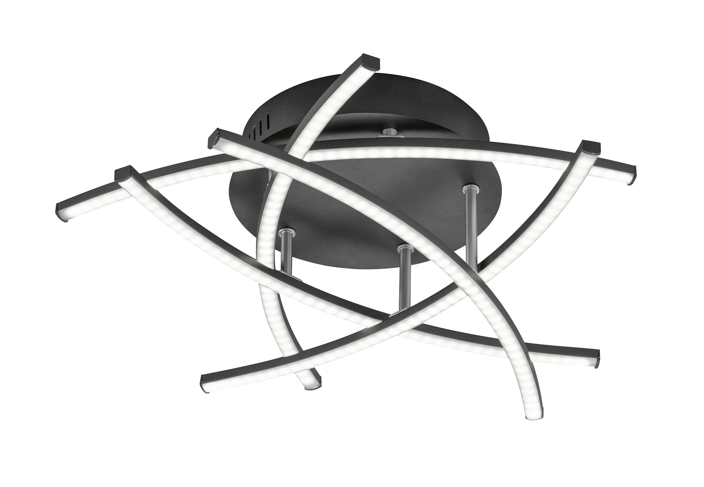 Fischer & Honsel LED-Deckenleuchte CROSS TW in Metall sandschwarz matt