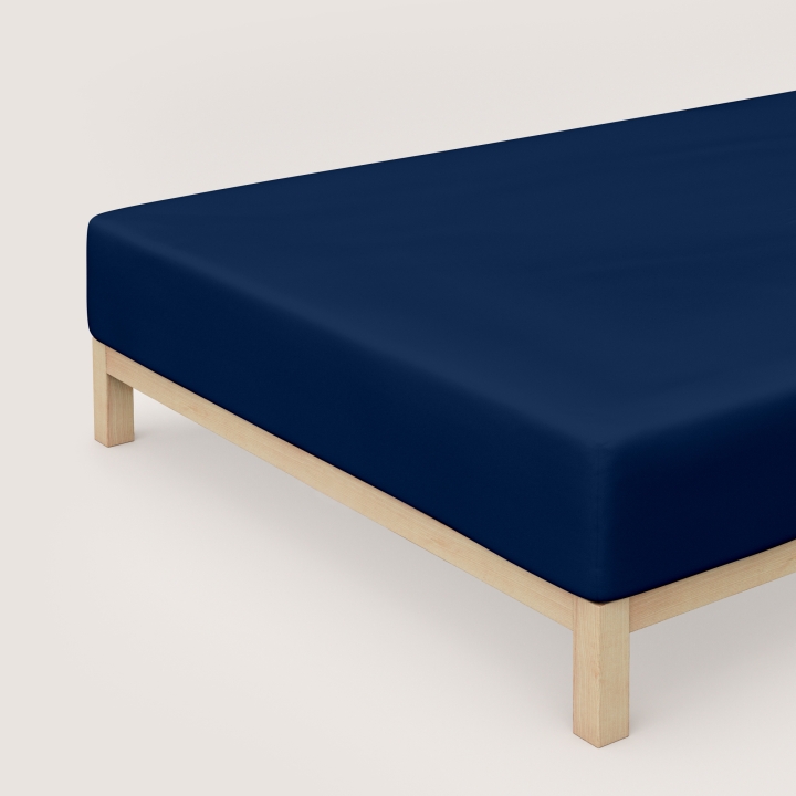 Schlafgut Pure Boxspring Spannbettlaken ca. 180x200-200x220cm in Farbe Blue Deep