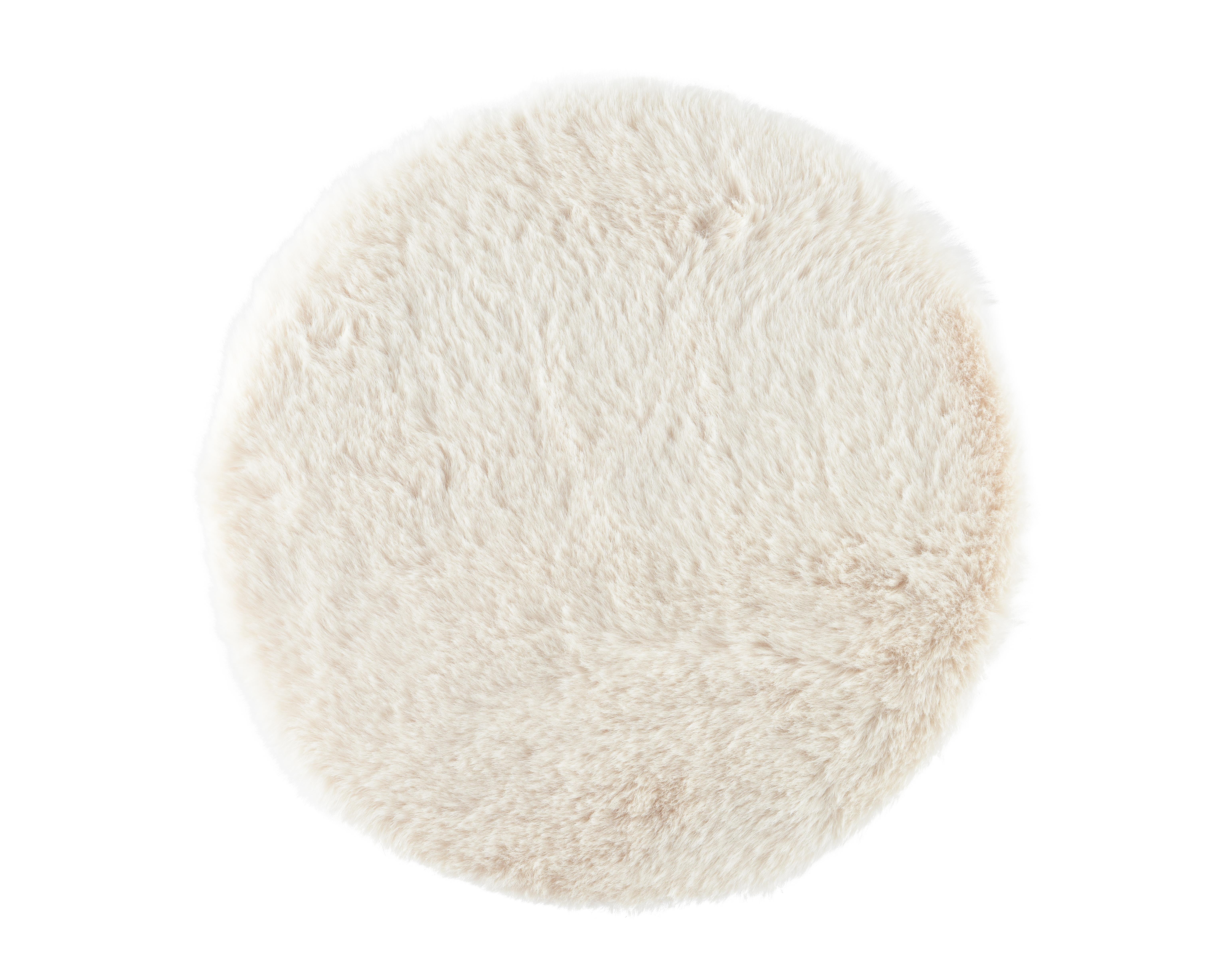 Kaemingk Teppich kunstfell 440330 ca. H2 cm, D38 cm in Beige, Dekoration für Zuhause, Teppich, Kissen