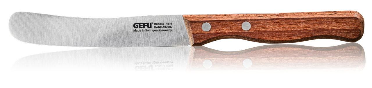 GEFU Buckelsmesser Stulle ca. B22 H2,4 T1,3 cm in silber / braun