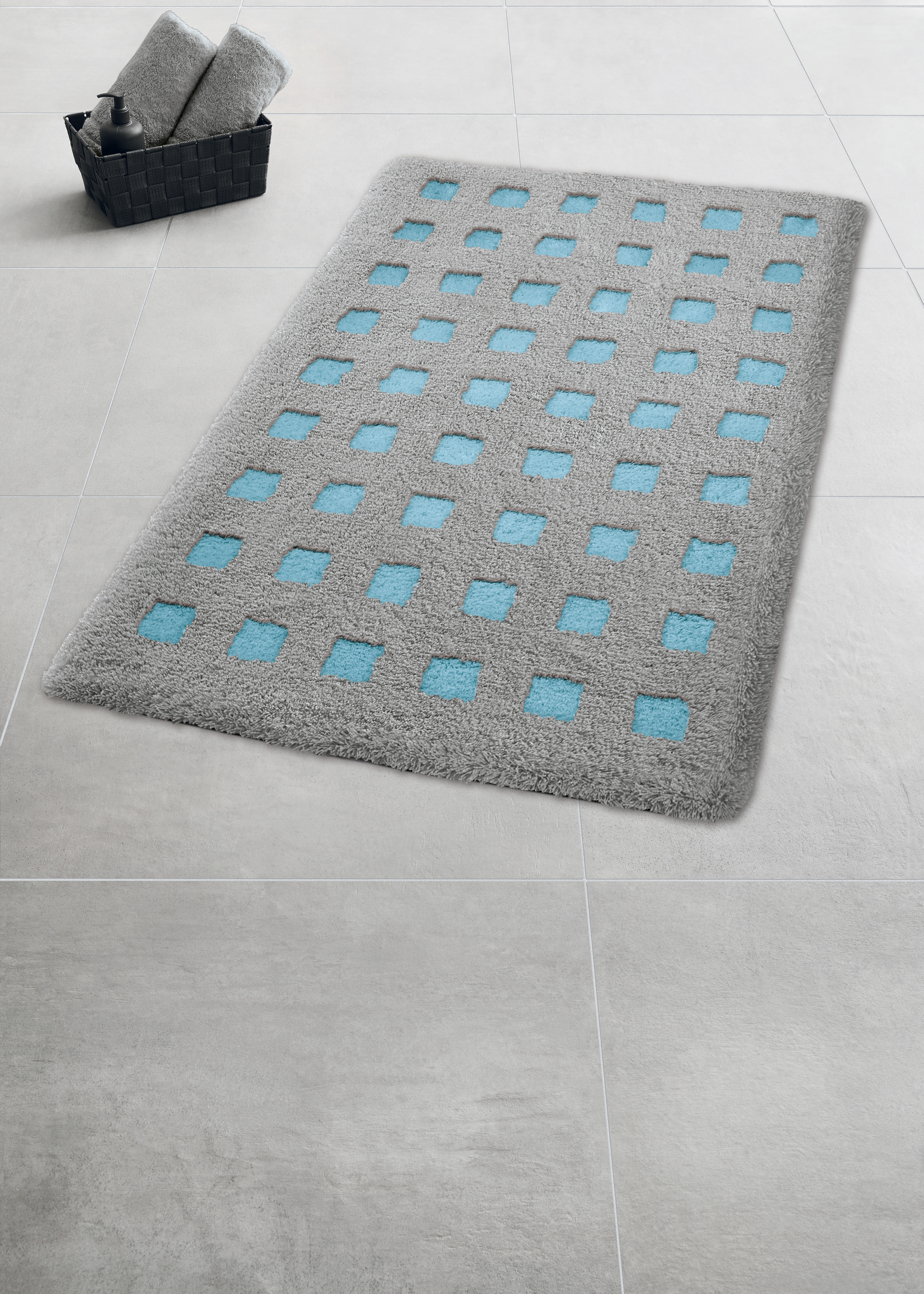 Kleine Wolke Badteppich BOXES ca. 60x90cm in Farbe Opal Kleine Wolke Badteppich BOXES ca. 60x90cm in Farbe Opal