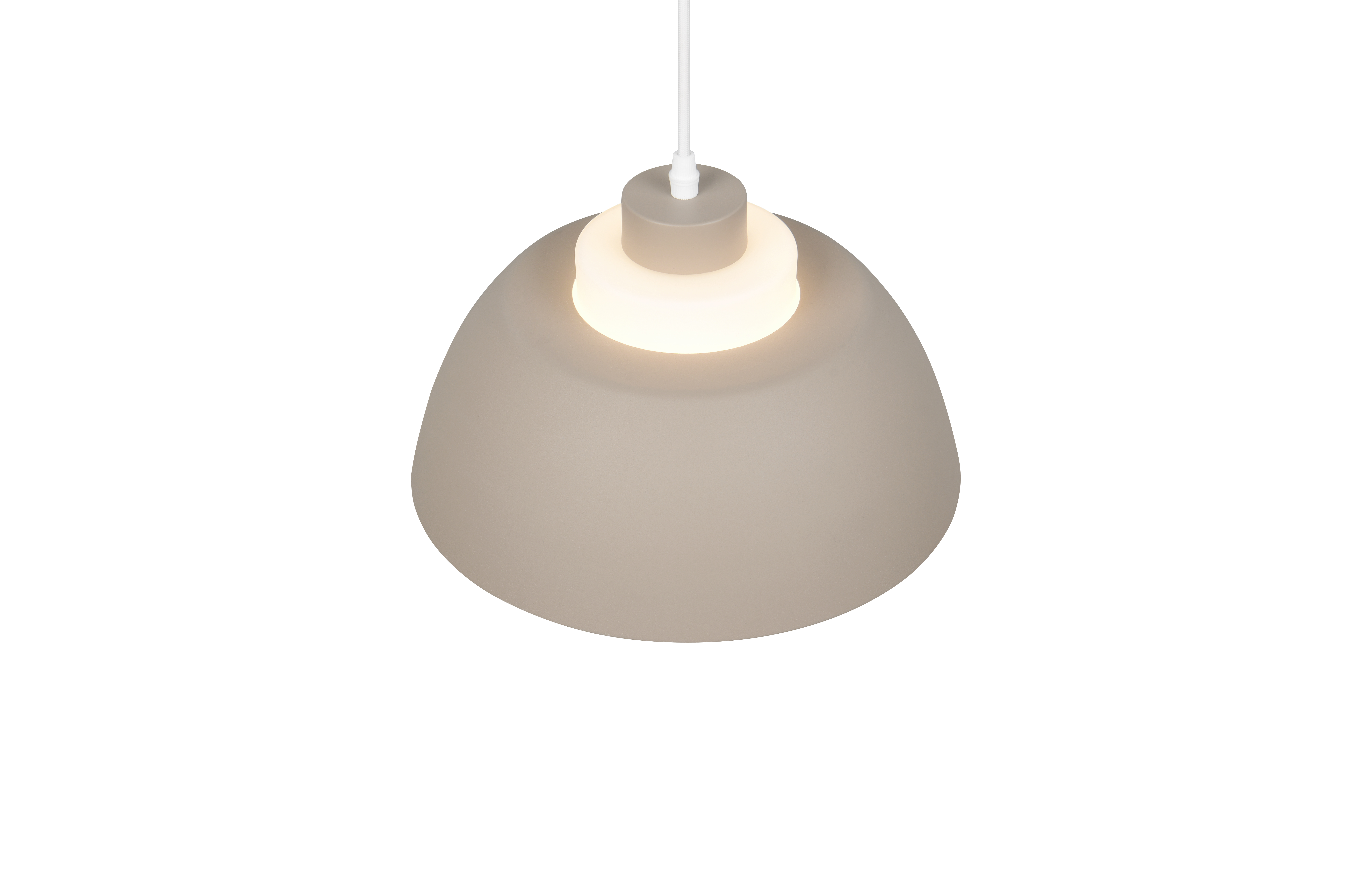 Reality Leuchten LED-Pendelleuchte TILOS in warm beige, Glas weiß