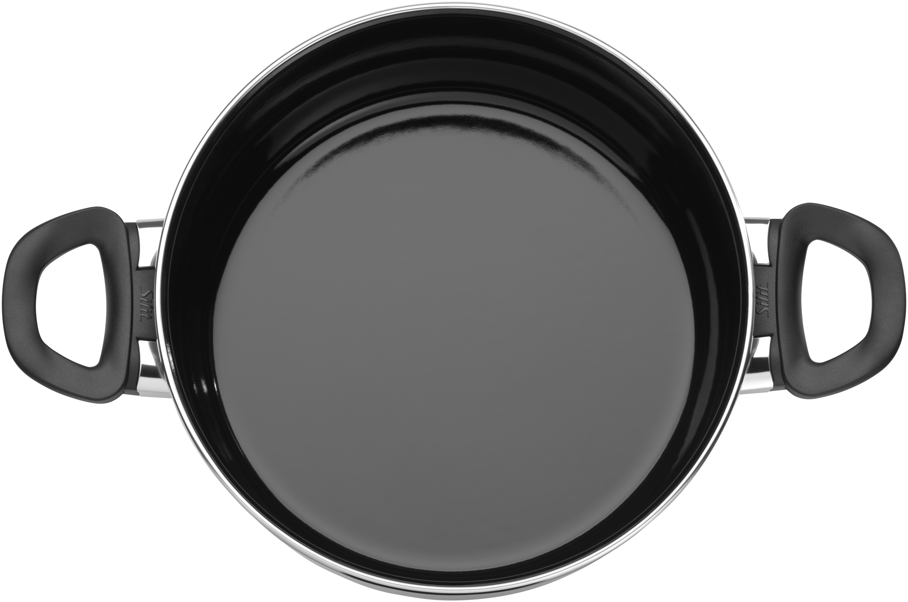 SILIT Silargan® Modesto Topf-Set 4-teilig, Black in schwarz, Topf, Kasserolle, Induktionsgeeignet, Antihaft, Stielgriffe